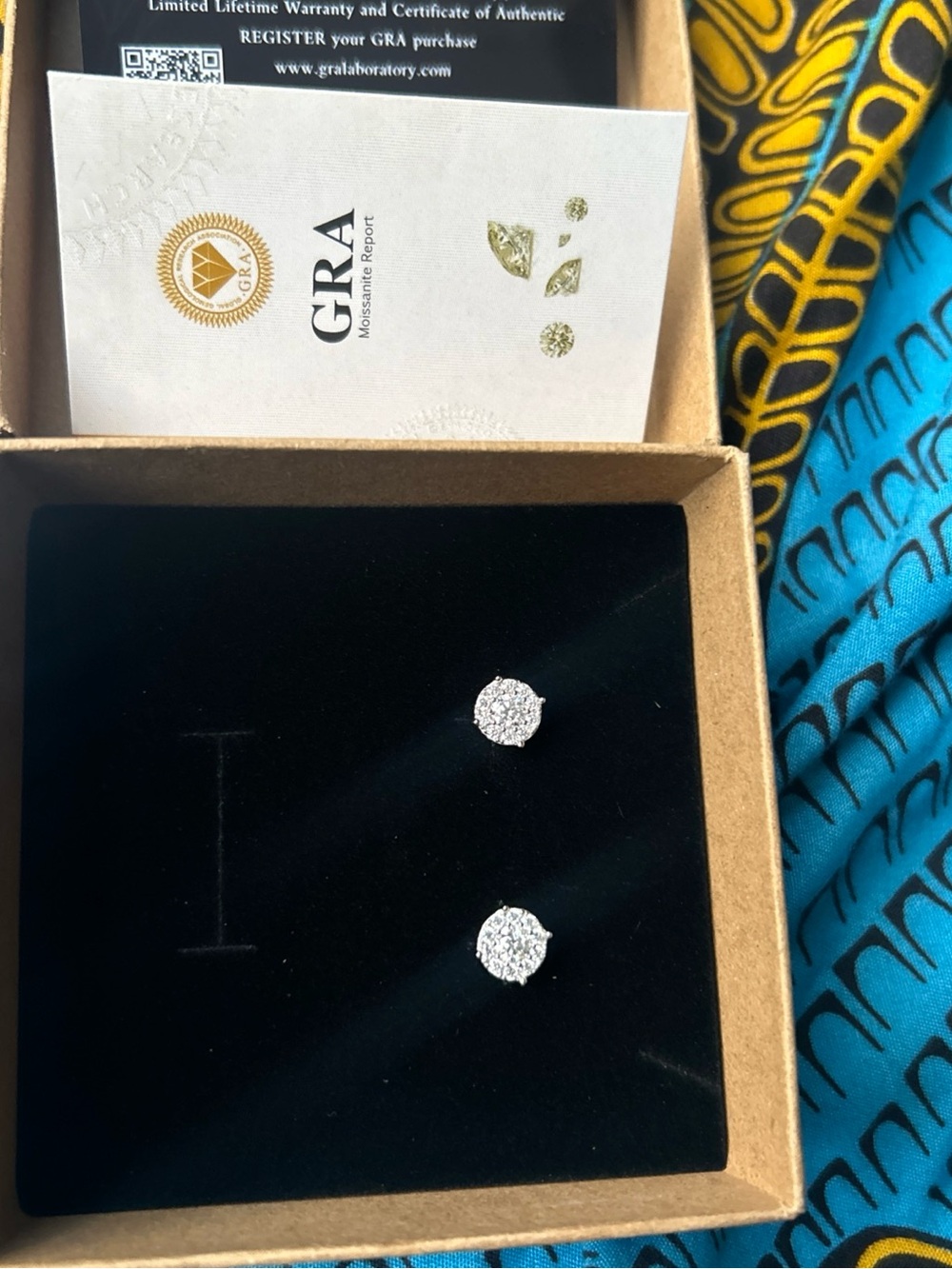 White Diamond Cluster Stud Earrings - Women's Jewelry